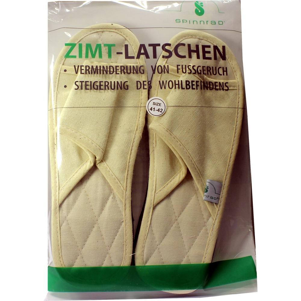 Beiges Paar Zimtlatschen in einer Plastikverpackung, Größe 41-42.